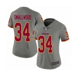 Women's Washington Redskins #34 Wendell Smallwood Limited Gray Inverted Legend Football Jersey