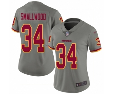 Women's Washington Redskins #34 Wendell Smallwood Limited Gray Inverted Legend Football Jersey