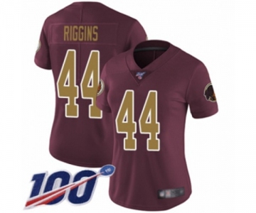 Women's Washington Redskins #44 John Riggins Burgundy Red Gold Number Alternate 80TH Anniversary Vapor Untouchable Limited Player 100th Season Football Jer