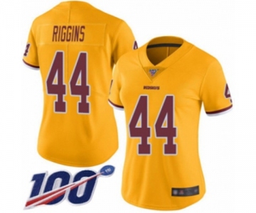 Women's Washington Redskins #44 John Riggins Limited Gold Rush Vapor Untouchable 100th Season Football Jersey