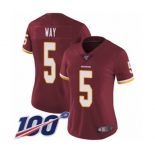 Women's Washington Redskins #5 Tress Way Burgundy Red Team Color Vapor Untouchable Limited Player 100th Season Football Jersey