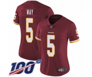 Women's Washington Redskins #5 Tress Way Burgundy Red Team Color Vapor Untouchable Limited Player 100th Season Football Jersey