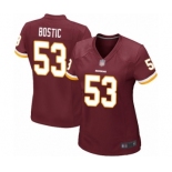 Women's Washington Redskins #53 Jon Bostic Game Burgundy Red Team Color Football Jersey