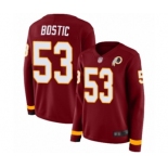 Women's Washington Redskins #53 Jon Bostic Limited Burgundy Therma Long Sleeve Football Jersey