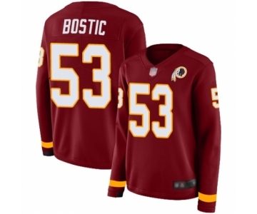 Women's Washington Redskins #53 Jon Bostic Limited Burgundy Therma Long Sleeve Football Jersey