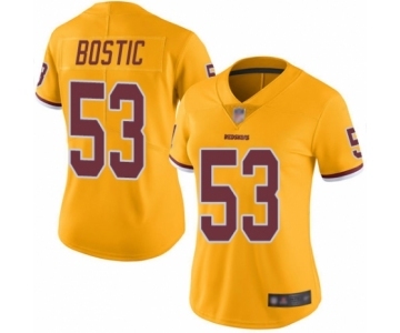 Women's Washington Redskins #53 Jon Bostic Limited Gold Rush Vapor Untouchable Football Jersey