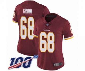 Women's Washington Redskins #68 Russ Grimm Burgundy Red Team Color Vapor Untouchable Limited Player 100th Season Football Jersey