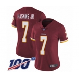 Women's Washington Redskins #7 Dwayne Haskins Burgundy Red Team Color Vapor Untouchable Limited Player 100th Season Jersey