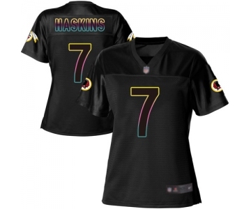 Women's Washington Redskins #7 Dwayne Haskins Game Black Fashion Football Jersey