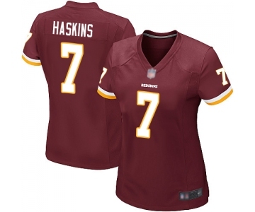 Women's Washington Redskins #7 Dwayne Haskins Game Burgundy Red Team Color Football Jersey