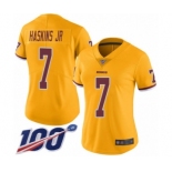 Women's Washington Redskins #7 Dwayne Haskins Limited Gold Rush Vapor Untouchable 100th Season Football Jerseys