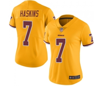 Women's Washington Redskins #7 Dwayne Haskins Limited Gold Rush Vapor Untouchable Football Jersey