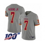 Women's Washington Redskins #7 Dwayne Haskins Limited Gray Inverted Legend 100th Season Football Jerseys