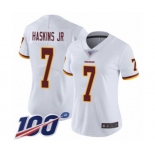 Women's Washington Redskins #7 Dwayne Haskins White Vapor Untouchable Limited Player 100th Season Jersey