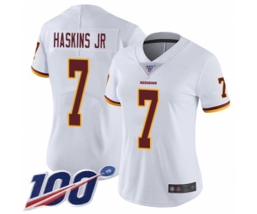 Women's Washington Redskins #7 Dwayne Haskins White Vapor Untouchable Limited Player 100th Season Jersey