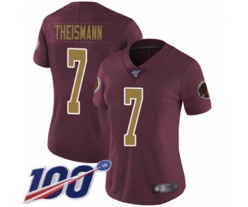 Women's Washington Redskins #7 Joe Theismann Burgundy Red Gold Number Alternate 80TH Anniversary Vapor Untouchable Limited Player 100th Season Football Jer