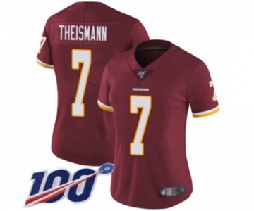 Women's Washington Redskins #7 Joe Theismann Burgundy Red Team Color Vapor Untouchable Limited Player 100th Season Football Jersey