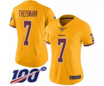 Women's Washington Redskins #7 Joe Theismann Limited Gold Rush Vapor Untouchable 100th Season Football Jersey