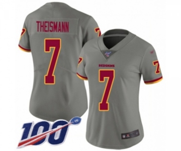 Women's Washington Redskins #7 Joe Theismann Limited Gray Inverted Legend 100th Season Football Jersey