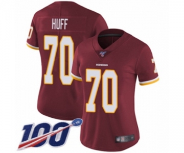 Women's Washington Redskins #70 Sam Huff Burgundy Red Team Color Vapor Untouchable Limited Player 100th Season Football Jersey