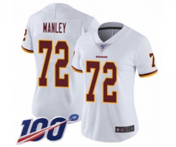 Women's Washington Redskins #72 Dexter Manley White Vapor Untouchable Limited Player 100th Season Football Jersey