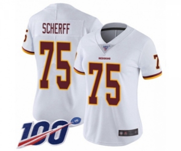 Women's Washington Redskins #75 Brandon Scherff White Vapor Untouchable Limited Player 100th Season Football Jersey