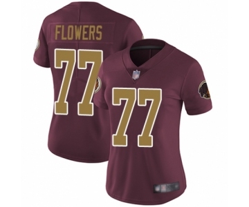 Women's Washington Redskins #77 Ereck Flowers Burgundy Red Gold Number Alternate 80TH Anniversary Vapor Untouchable Limited Player Football Jersey