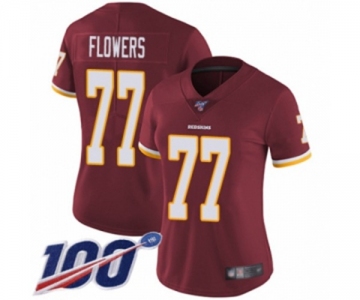 Women's Washington Redskins #77 Ereck Flowers Burgundy Red Team Color Vapor Untouchable Limited Player 100th Season Football Jersey