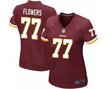 Women's Washington Redskins #77 Ereck Flowers Game Burgundy Red Team Color Football Jersey