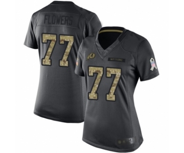 Women's Washington Redskins #77 Ereck Flowers Limited Black 2016 Salute to Service Football Jersey