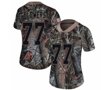 Women's Washington Redskins #77 Ereck Flowers Limited Camo Rush Realtree Football Jersey