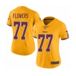 Women's Washington Redskins #77 Ereck Flowers Limited Gold Rush Vapor Untouchable Football Jersey