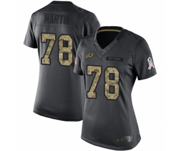 Women's Washington Redskins #78 Wes Martin Limited Black 2016 Salute to Service Football Jersey