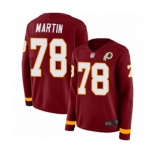 Women's Washington Redskins #78 Wes Martin Limited Burgundy Therma Long Sleeve Football Jersey