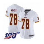 Women's Washington Redskins #78 Wes Martin White Vapor Untouchable Limited Player 100th Season Football Jersey