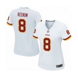 Women's Washington Redskins #8 Case Keenum Game White Football Jersey