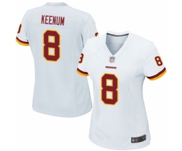 Women's Washington Redskins #8 Case Keenum Game White Football Jersey