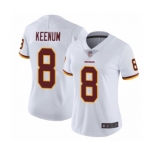 Women's Washington Redskins #8 Case Keenum White Vapor Untouchable Limited Player Football Jersey