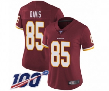 Women's Washington Redskins #85 Vernon Davis Burgundy Red Team Color Vapor Untouchable Limited Player 100th Season Football Jersey