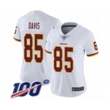 Women's Washington Redskins #85 Vernon Davis White Vapor Untouchable Limited Player 100th Season Football Jersey