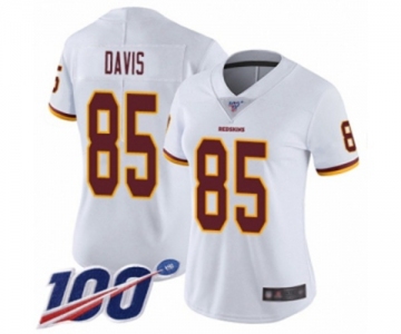 Women's Washington Redskins #85 Vernon Davis White Vapor Untouchable Limited Player 100th Season Football Jersey