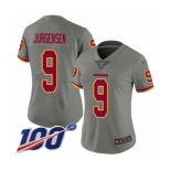 Women's Washington Redskins #9 Sonny Jurgensen Limited Gray Inverted Legend 100th Season Football Jersey