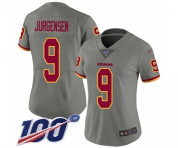 Women's Washington Redskins #9 Sonny Jurgensen Limited Gray Inverted Legend 100th Season Football Jersey