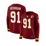 Women's Washington Redskins #91 Ryan Kerrigan Limited Burgundy Therma Long Sleeve Football Jersey