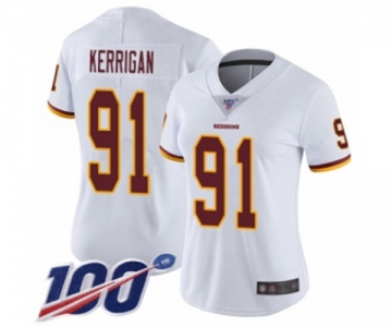 Women's Washington Redskins #91 Ryan Kerrigan White Vapor Untouchable Limited Player 100th Season Football Jersey