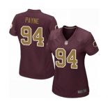 Women's Washington Redskins #94 Da'Ron Payne Game Burgundy Red Gold Number Alternate 80TH Anniversary Football Jersey