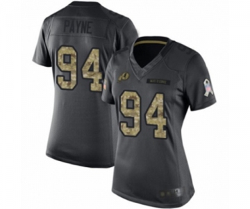 Women's Washington Redskins #94 Da'Ron Payne Limited Black 2016 Salute to Service Football Jersey