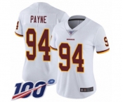 Women's Washington Redskins #94 Da'Ron Payne White Vapor Untouchable Limited Player 100th Season Football Jersey