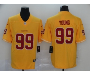 Women's Washington Redskins #99 Chase Young Limited Gold Rush Vapor Untouchable Football Jersey