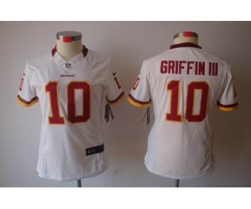 nike women nfl jerseys washington redskins #10 griffin iii white[nike limited]